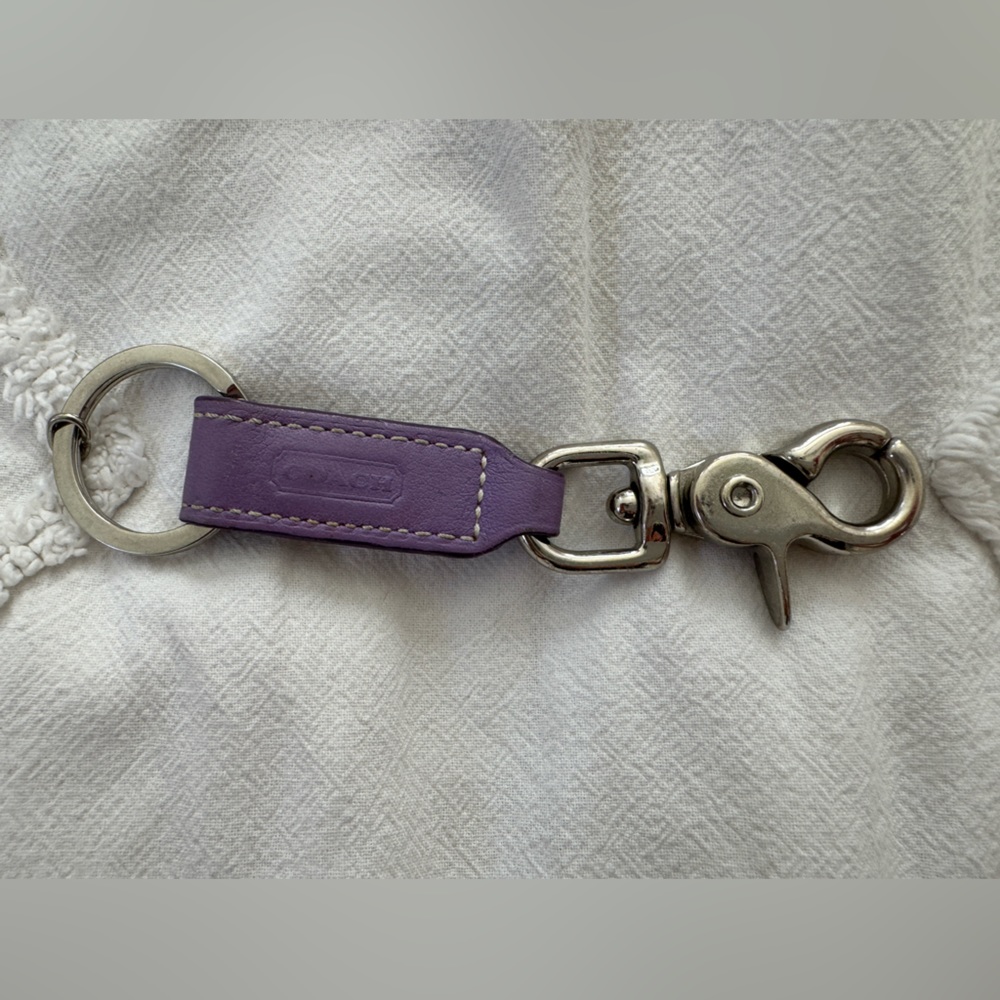 Coach purple leather key fob